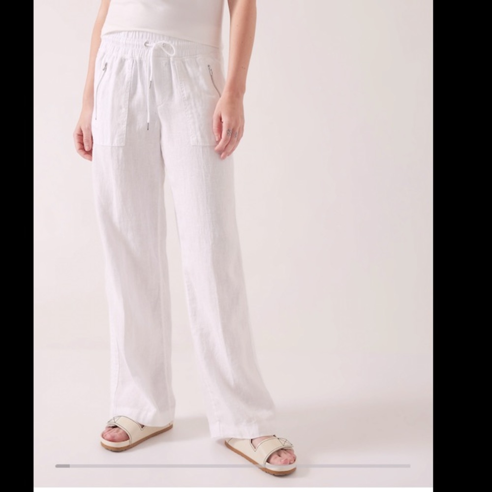 Athleta Cabo Linen Wide Leg Pants